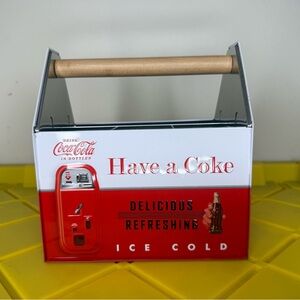 Coca-Cola ~Bottle Carrier ~Picnic Caddy ~Utensil & Napkin Holder ~Tin Box Co